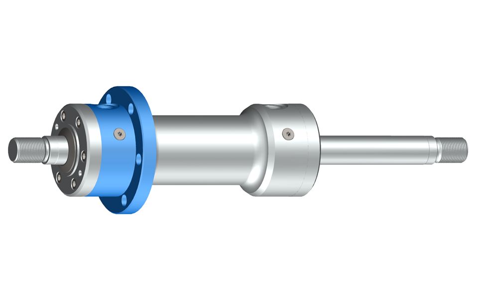 Gleichlaufzylinder  mit Rundflansch  am Zylinderkörper